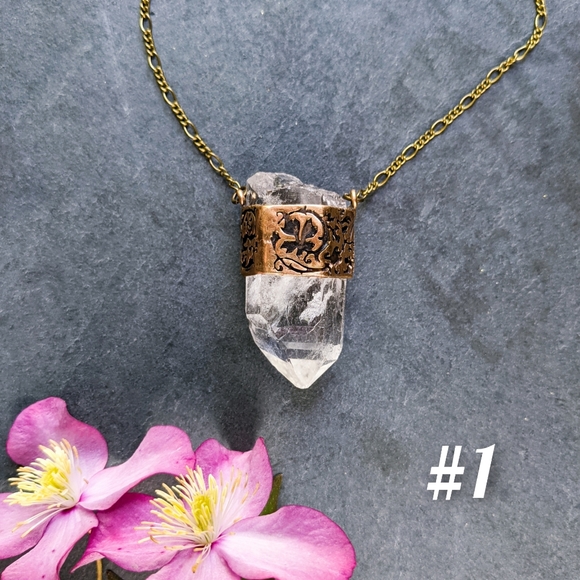 Artisan Made Quartz Crystal Point Long Necklaces - Picture 4 of 13